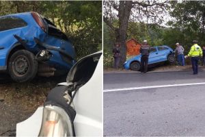 Un şofer SUSPECTAT că ar fi provocat un ACCIDENT rutier şi a fugit de la locul faptei, căutat de colegii tânărului care l-a evitat şi a intrat în coliziune cu un autoturism parcat lângă carosabil