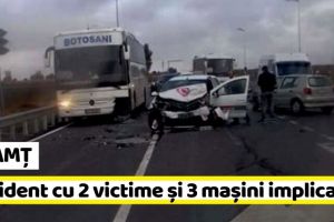 NEAMȚ: Accident cu două victime şi trei maşini implicate (FOTO)