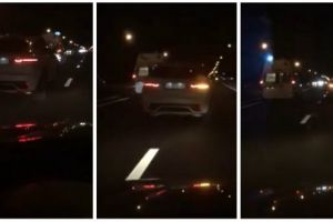 Un vitezoman depăşeşte o ambulanţă care se îndrepta spre spital cu girofarele aprinse