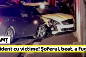NEAMȚ: Accident cu victime. Rupt de beat, a intrat cu maşina într-un taxi şi a fugit (FOTO)