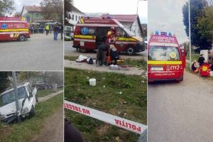 Foto. Accident MORTAL înfiorător: 2 copii şi mătuşa lor, aflaţi pe trotuar au fost spulberaţi. A fost chemat elicopterul SMURD
