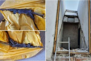 FOTO, VIDEO. Armă din perioada interbelică, găsită pe şantierul unei construcţii din Alba Iulia