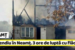 NEAMȚ: Incendiu în Neamţ. Trei ore de luptă cu flăcările (FOTO)