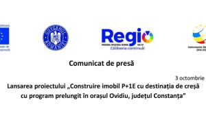 Lansarea proiectului Construire imobil P+1E cu destinatia de cresa cu program prelungit in orasul Ovidiu, judetul Constanta