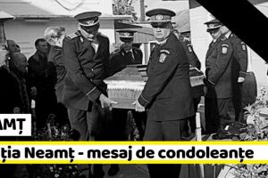 NEAMȚ: Un ultim omagiu poliţistului decedat în accidentul din Secuieni (FOTO)