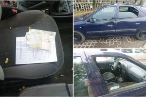 FOTO. Caz dubios pe Cloşca. Maşină accidentată abandonată, cu geamuri deschise şi acte