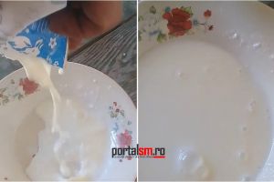 VIDEO. Lapte stricat primit de un elev la o şcoală din Satu Mare. Părinţii copilului sunt revoltaţi