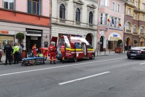 Biciclist accidentat  pe strada Mureşenilor