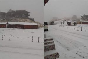 FOTO, VIDEO. Iarnă pe Transfăgărăşan şi la Bâlea Lac, la început de octombrie. Stradul de zăpadă măsoară deja câţiva centrimetri şi ninge în continuare