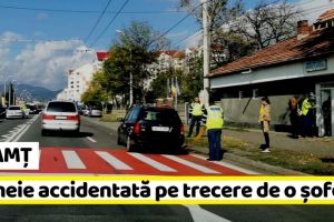 NEAMȚ: Femeie accidentată, pe trecere, de o şoferiţă (FOTO)