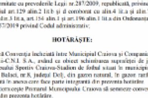 Ședinţă de îndată şi rectificare de buget de 1, 4 milioane de lei, pentru schimbarea gazonului de pe „Oblemenco”