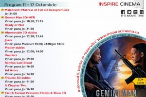 Program Cinema Inspire Alba Mall. Ce filme vor rula în perioada 11 – 17 octombrie 2019