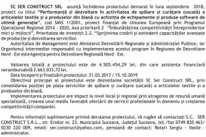 Performanţă şi dezvoltare în activitatea de finisare a materialelor textile, inclusiv a ...