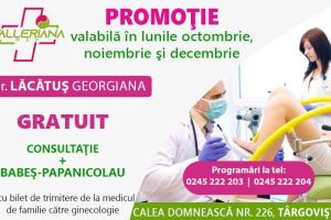 Testul Babeş Papanicolau, gratuit, la Centrul Medical Valleriana din Târgovişte