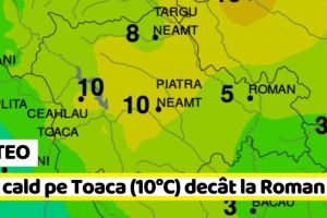 METEO: Mai cald pe Ceahlău (10°C) decât la Roman (5°C). Cum va fi vremea