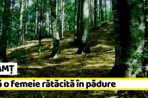 NEAMȚ: Încă o femeie rătăcită în pădure