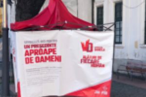 Corturile electorale cu Viorica Dăncilă şi Partidul Rezist, amplasate ilegal în zona centrală a Timişoarei