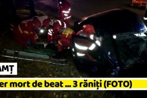 NEAMȚ: Șofer mort de beat, accident cu 3 răniţi (FOTO)