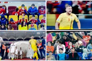 FOTO/VIDEO. Elevi din Satu Mare, pe Arena Naţională. Au cântat şi i-au susţinut pe tricolori