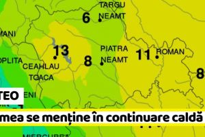 METEO: Vremea se menţine în continuare caldă în Neamţ