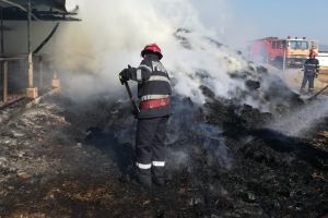 Incendiu puternic la Băleni Sârbi