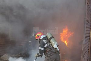 Incendiu de vegetaţie, extins la construcţii, în Dărmăneşti