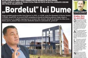 Nu rataţi noul BIHOREANUL tipărit: În 5 ani de şefie, directorul ABA Crişuri, Dorel Dume, şi-a angajat în instituţie peste 40 de pile