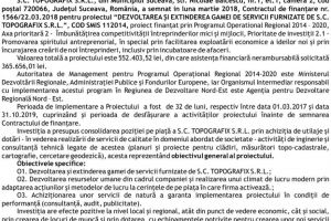 Titlu proiect: „DEZVOLTAREA ŞI EXTINDEREA GAMEI DE SERVICII FURNIZATE DE S.C. TOPOGRAFIX S.R. ...