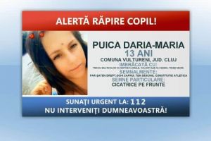 ALERTĂ: Copil RĂPIT în judeţul Cluj. O minoră de 13 ani, căutată de poliţişti