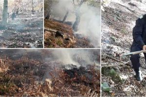 FOTO. Incendiu puternic în Apuseni, la Poşaga: Peste 15 hectare de litieră afectate. Pompierii şi voluntarii intervin de mai bine de 24 de ore