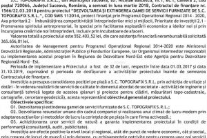 „DEZVOLTAREA ŞI EXTINDEREA GAMEI DE SERVICII FURNIZATE DE S.C. TOPOGRAFIX S.R.L. ...