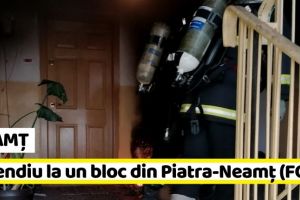 NEAMȚ: Incendiu la un bloc din Piatra-Neamţ (FOTO)