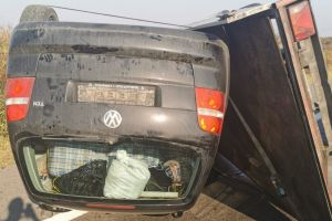 Ulieşti: Răsturnare pe autostrada A1