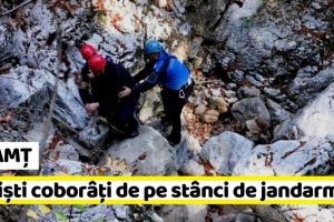 NEAMȚ: Turişti coborâţi de pe stânci de jandarmi (FOTO)