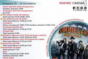 Program Cinema Inspire Alba Mall. Ce filme vor rula în perioada 25 – 31 octombrie 2019
