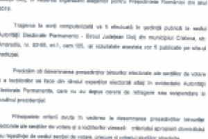 Sâmbătă, 26 octombrie, are loc tragerea la sorţi pentru desemnarea preşedinţilor de secţii de votare, pentru alegerile prezidenţiale