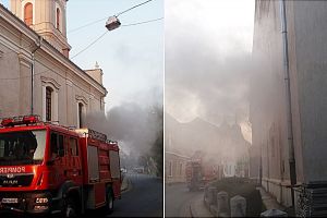 FOTO. Incendiu la Biserica cu lanţuri din Satu Mare