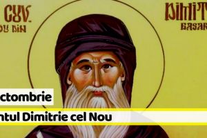 27 octombrie: Sfântul Dimitrie cel Nou. Sărbătoare cu cruce roşie în calendar