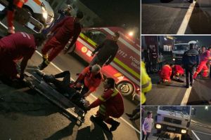 Trei copii din Năsăud care au urcat pe o singură bicicletă, loviţi de o camionetă