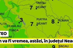 METEO: Cum va fi vremea în judeţul Neamţ (29-30 octombrie)