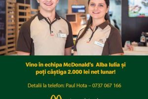 Viitoarea echipă McDonald’s Alba Iulia este în căutare de noi colegi