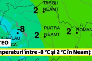 METEO: Temperaturi între -8 °C şi 2 °C în Neamţ. Prognoza meteo (31 octombrie – 1 noiembrie)