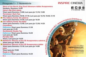 Program Cinema Inspire Alba Mall. Ce filme vor rula în perioada 1-7 noiembrie 2019