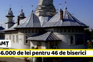 NEAMȚ: 1.846.000 de lei pentru 46 de biserici din Neamţ din partea Consiliului Judeţean