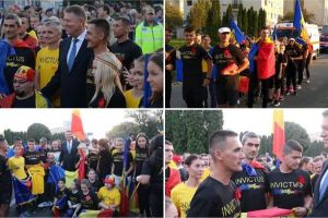 FOTO. Ultramaratonistul aiudean Levente Polgar a încheiat Ștafeta naţională Invictus România prin înmânarea drapelului preşedintelui Klaus Iohannis