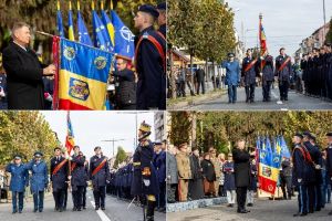 Drapelul de Luptă al Colegiului Naţional Militar „Mihai Viteazul” decorat cu Ordinul „Virtutea Militară” în grad de Ofiţer
