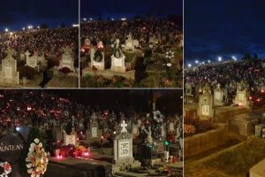 FOTO. Forfotă în cimitirul din Alba Iulia, de Ziua Morţilor. Credincioşii au mers la mormintele celor dragi pentru a depune coroane şi lumânări