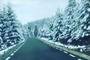 FOTO. VIDEO: PEISAJ DE POVESTE pe „Drumul lui Iovan” din comuna Horea. Un drum montan cu brazi încărcaţi de zăpadă şi privelişti de basm