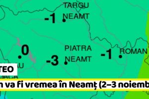 METEO: Cum va fi vremea în Neamţ. Prognoza meteo (2–3 noiembrie)
