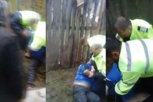 UPDATE VIDEO Cum s-au luptat să incătuşeze un bărbat 2 poliţişti dintr-o comună din judeţul Alba
